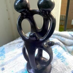 Hand Carved Intertwined family soapstone sculpture